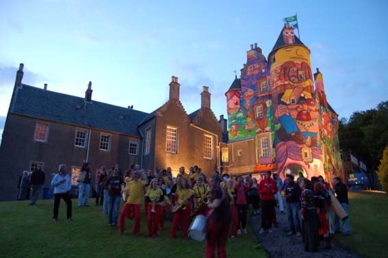 SYB at Kelburn Castle Grafitti project with Os Gemeos, Nunca and Nina